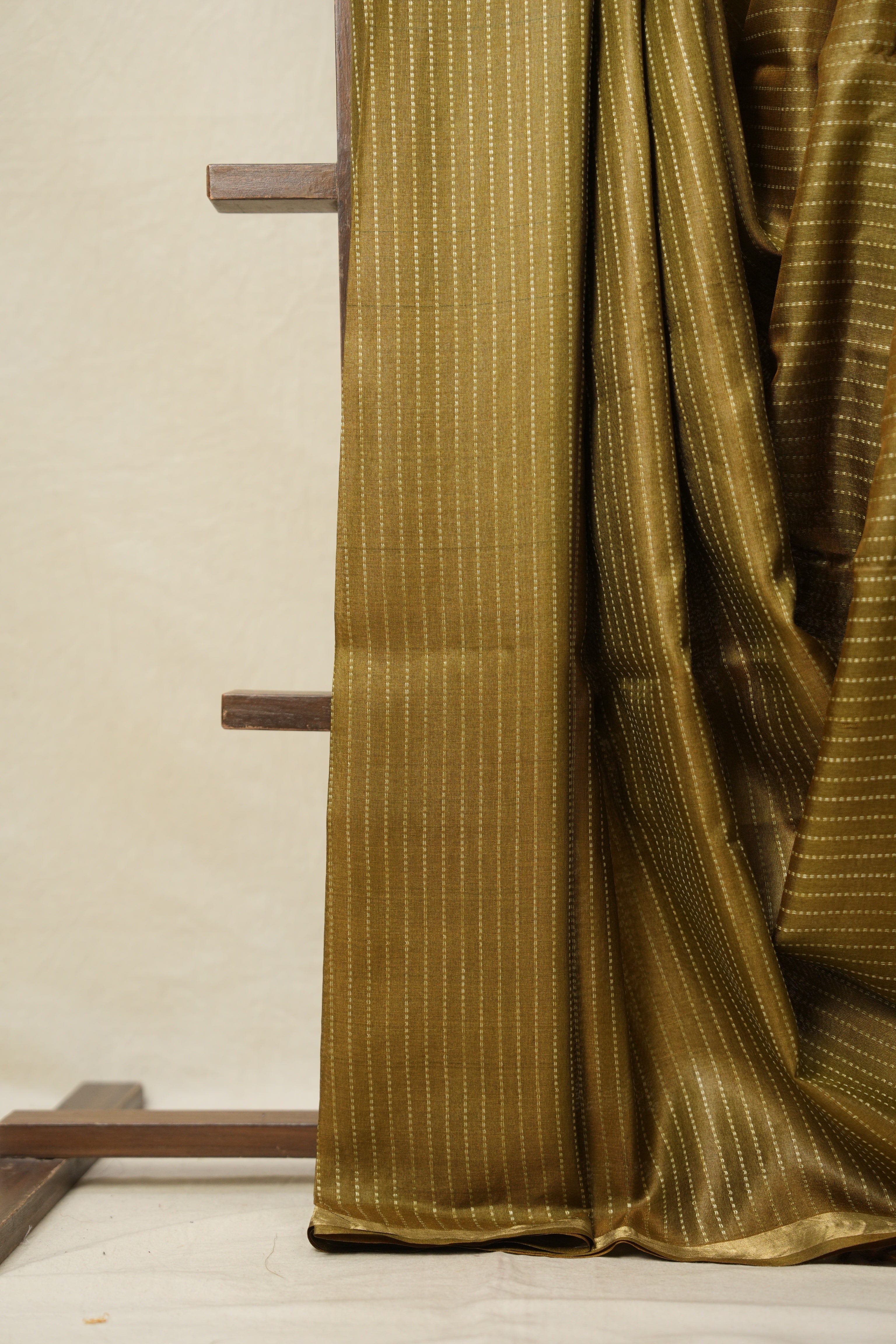 Khaki Tussar Silk Saree - SRKTSS1616