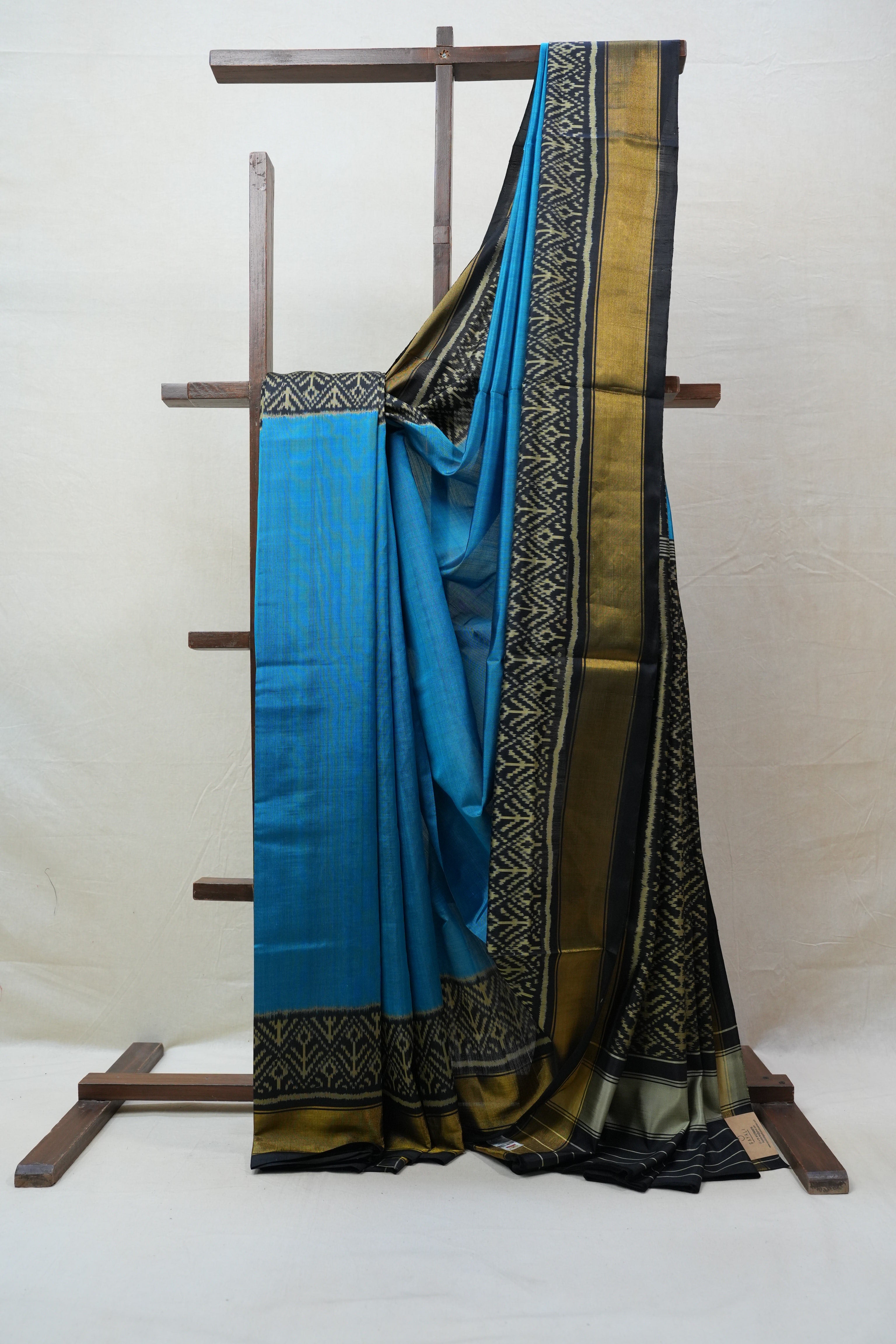 Sky Blue Rajkot Patola Silk Saree - SRSBRPSS367