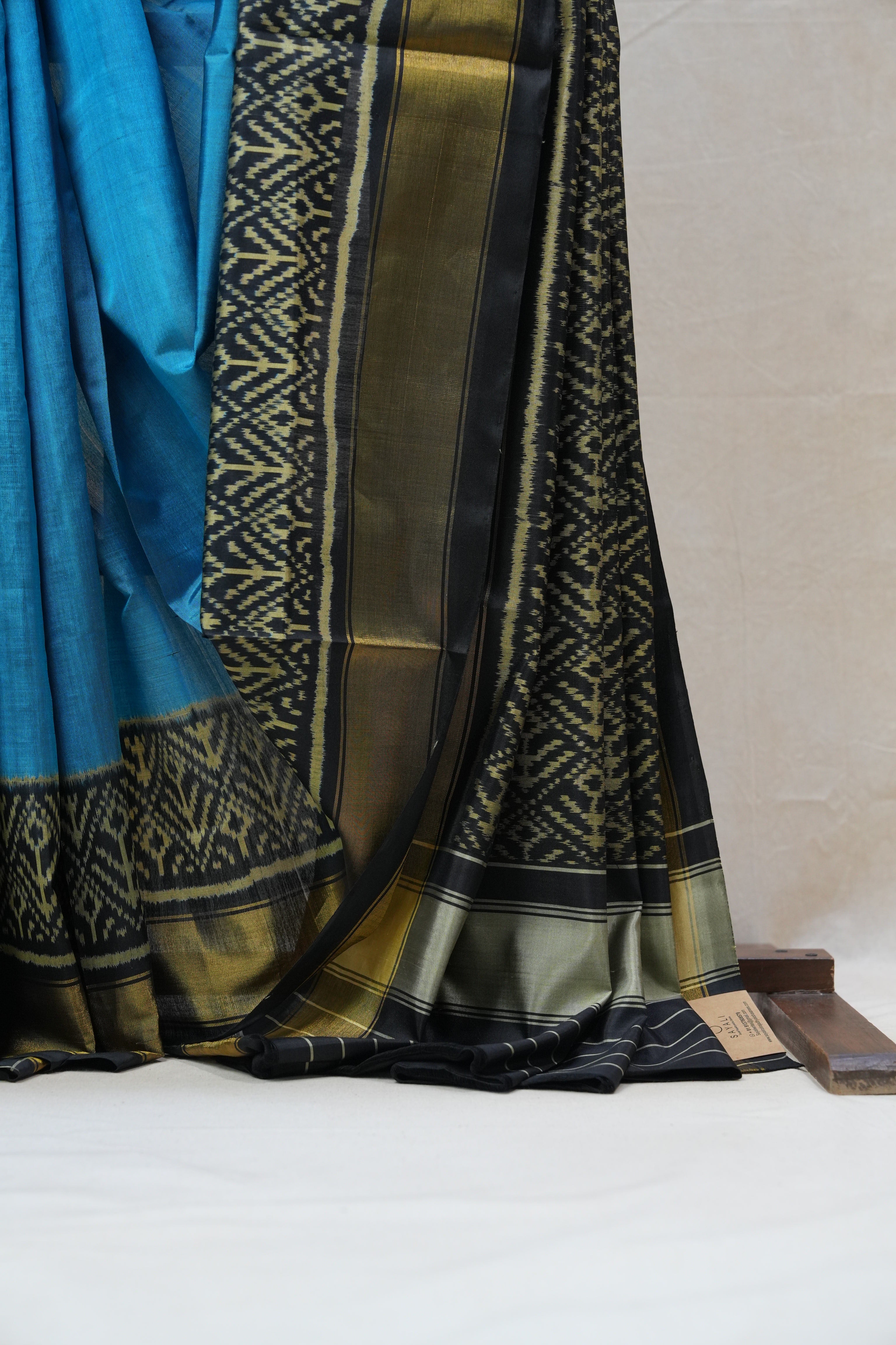 Sky Blue Rajkot Patola Silk Saree - SRSBRPSS367