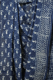 Indigo HBP Cotton Saree - SRICS2888
