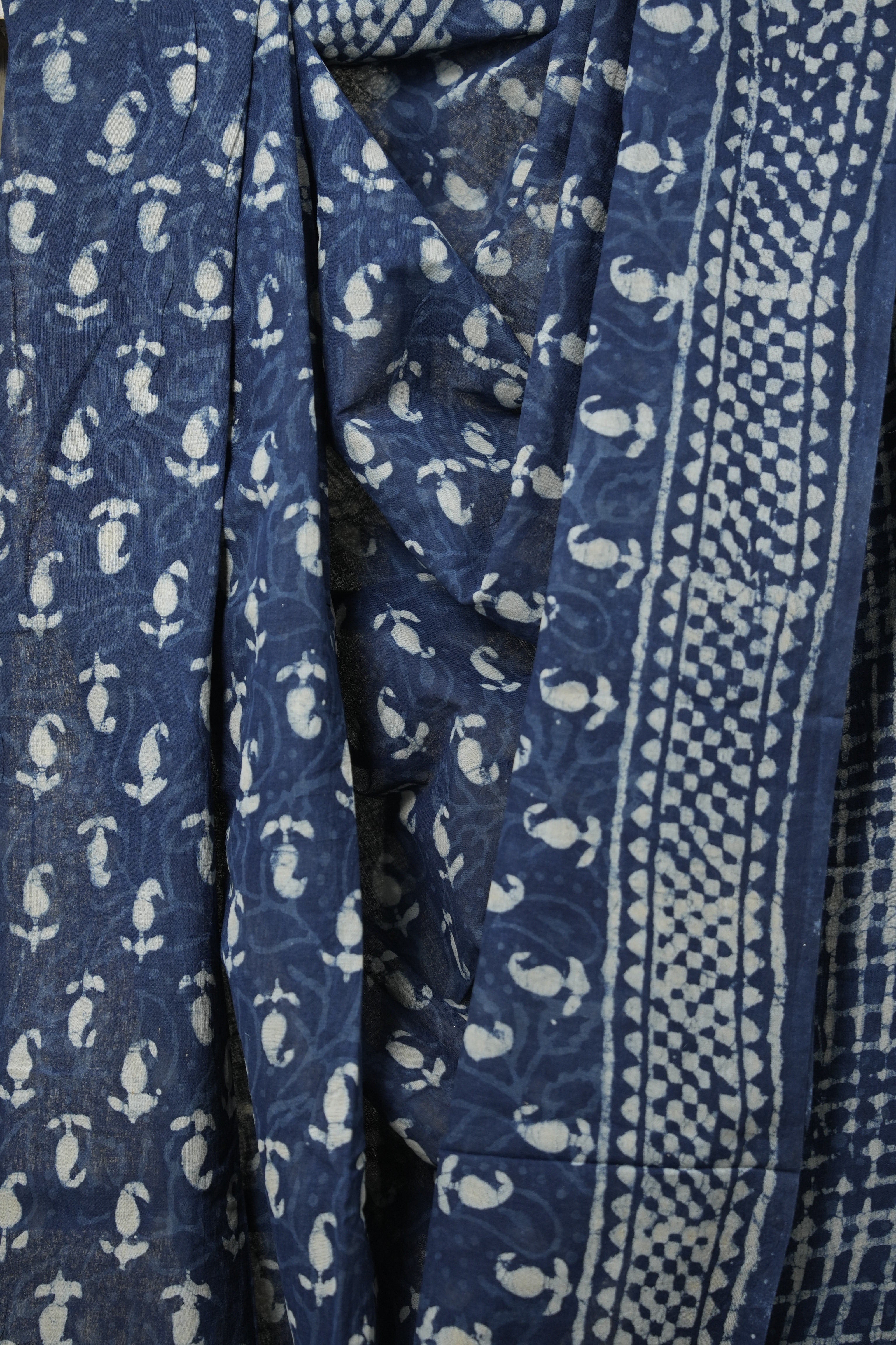 Indigo HBP Cotton Saree - SRICS2888
