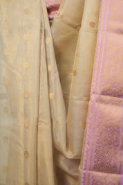 Cream Chanderi Tissue Silk Saree - SRCCTS374