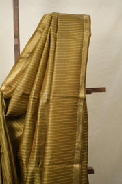 Khaki Tussar Silk Saree - SRKTSS1616