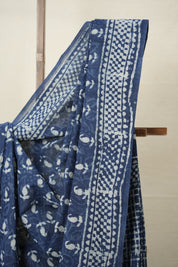Indigo HBP Cotton Saree - SRICS2888