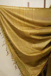 Khaki Tussar Silk Saree - SRKTSS1616