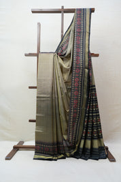 Olive Green Rajkot Patola Silk Saree - SROGRPSS375