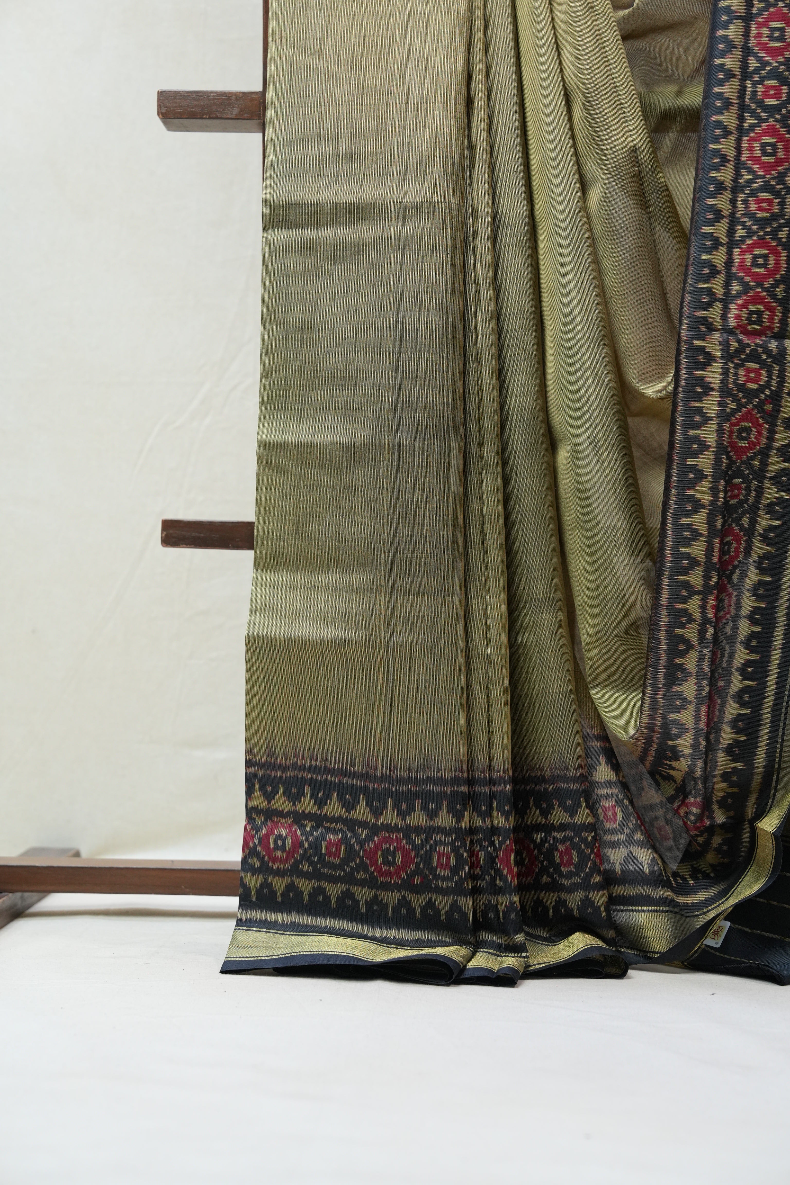 Olive Green Rajkot Patola Silk Saree - SROGRPSS375