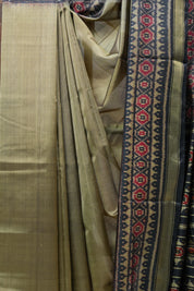 Olive Green Rajkot Patola Silk Saree - SROGRPSS375