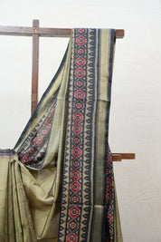 Olive Green Rajkot Patola Silk Saree - SROGRPSS375