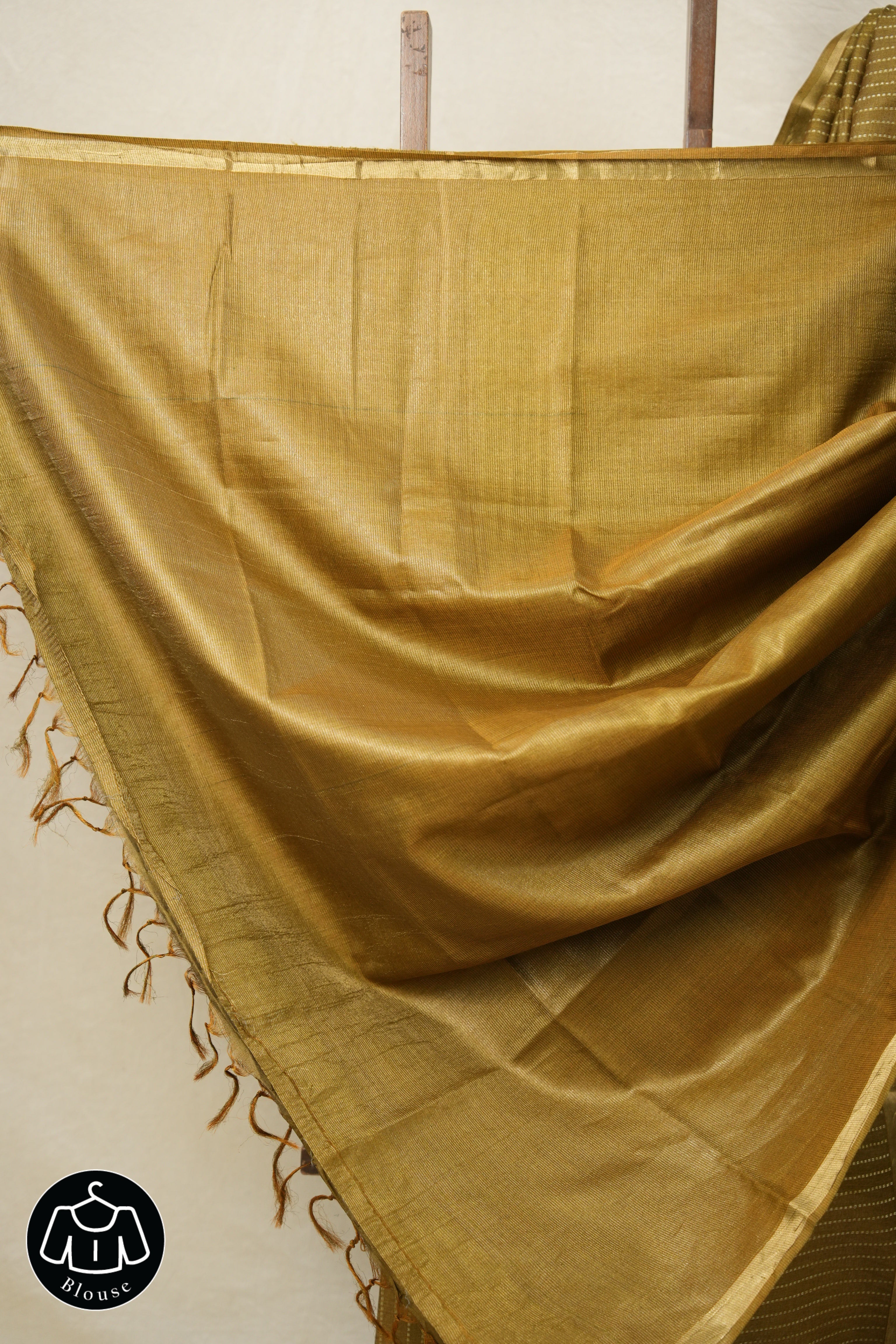 Khaki Tussar Silk Saree - SRKTSS1616