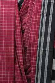 Maroon Cotton Ilkal Saree with Gayatri Border - SRMCIS608