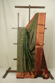 Green Chanderi Tissue Silk Saree - SRGCTS375