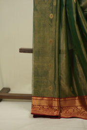 Green Chanderi Tissue Silk Saree - SRGCTS375