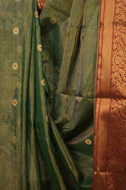 Green Chanderi Tissue Silk Saree - SRGCTS375