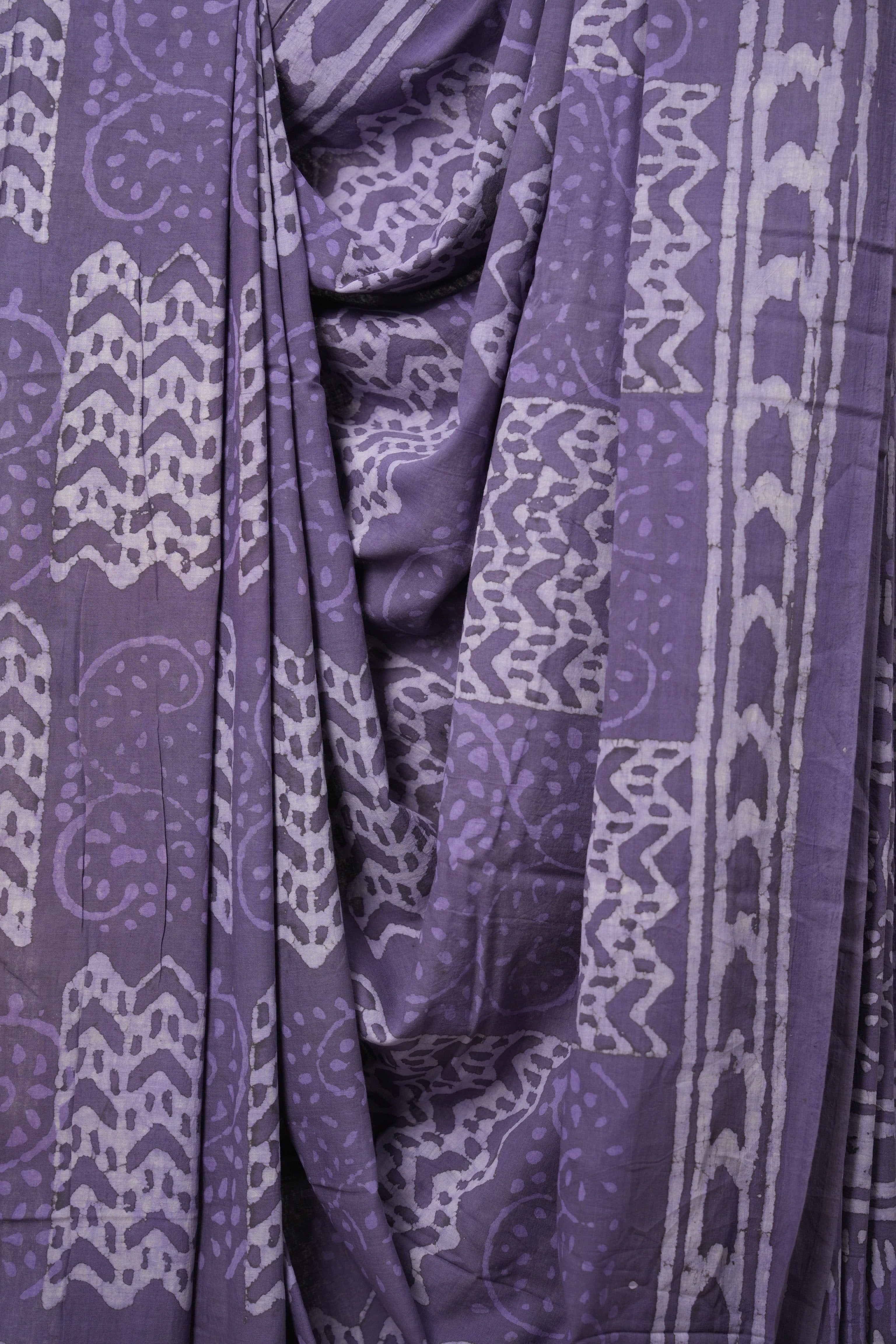 Lilac HBP Cotton Saree - SRLCS2904