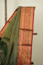 Green Chanderi Tissue Silk Saree - SRGCTS375