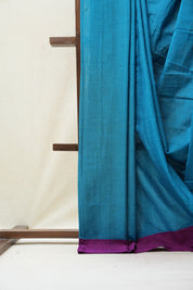 Sky Blue Cotton Ilkal Saree with Plain Border - SRSBCIS622