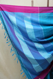 Sky Blue Cotton Ilkal Saree with Plain Border - SRSBCIS622