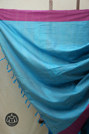 Sky Blue Cotton Ilkal Saree with Plain Border - SRSBCIS622
