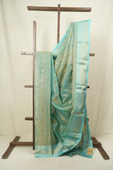Sea Green Chanderi Tissue Silk Saree - SRSGCTS372