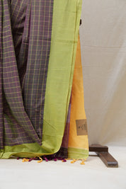 Two Tone Magenta Cotton Ilkal Saree with Plain Border - SRTTMCIS607