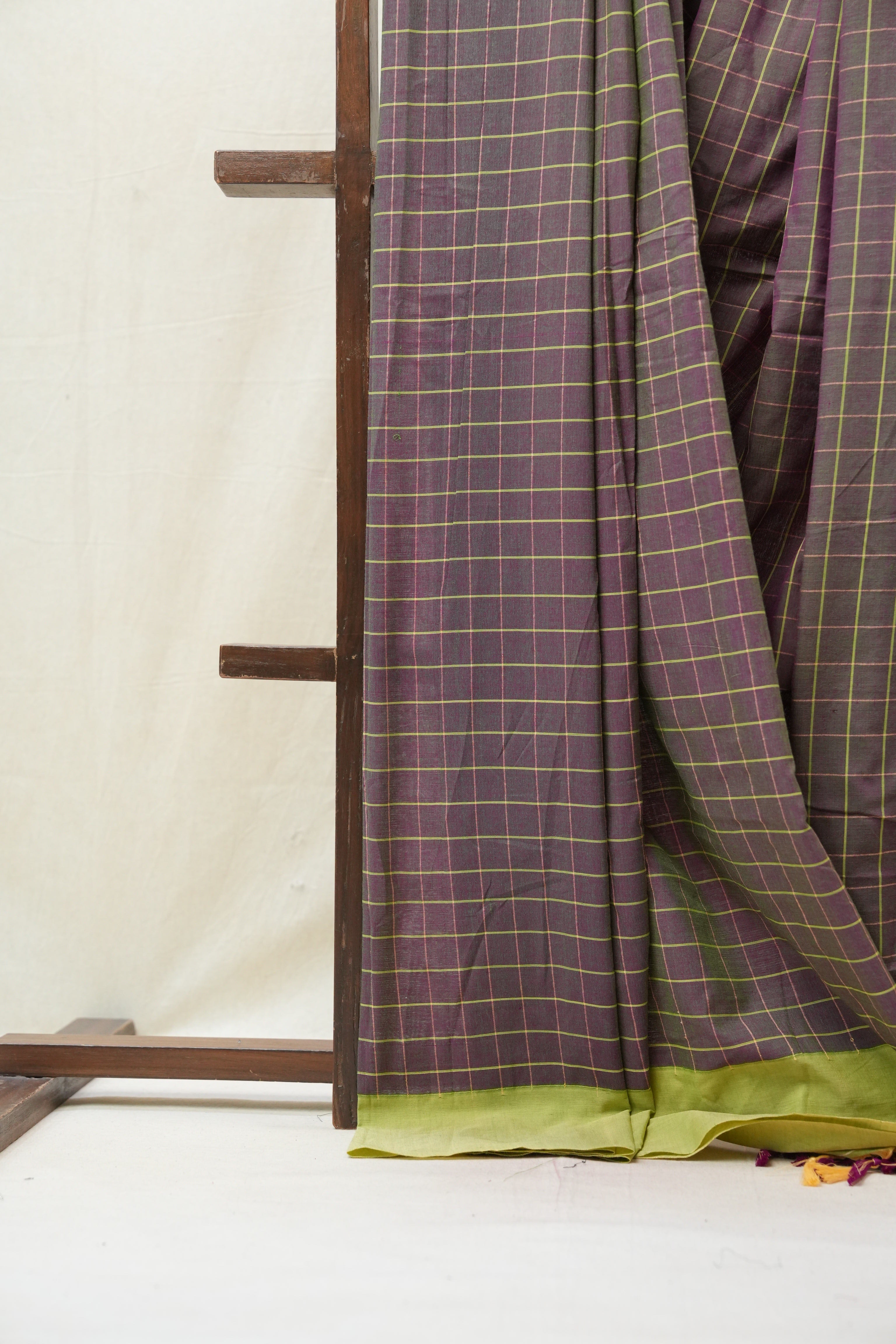 Two Tone Magenta Cotton Ilkal Saree with Plain Border - SRTTMCIS607