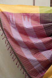 Two Tone Magenta Cotton Ilkal Saree with Plain Border - SRTTMCIS607