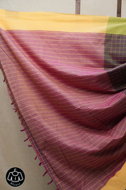 Two Tone Magenta Cotton Ilkal Saree with Plain Border - SRTTMCIS607