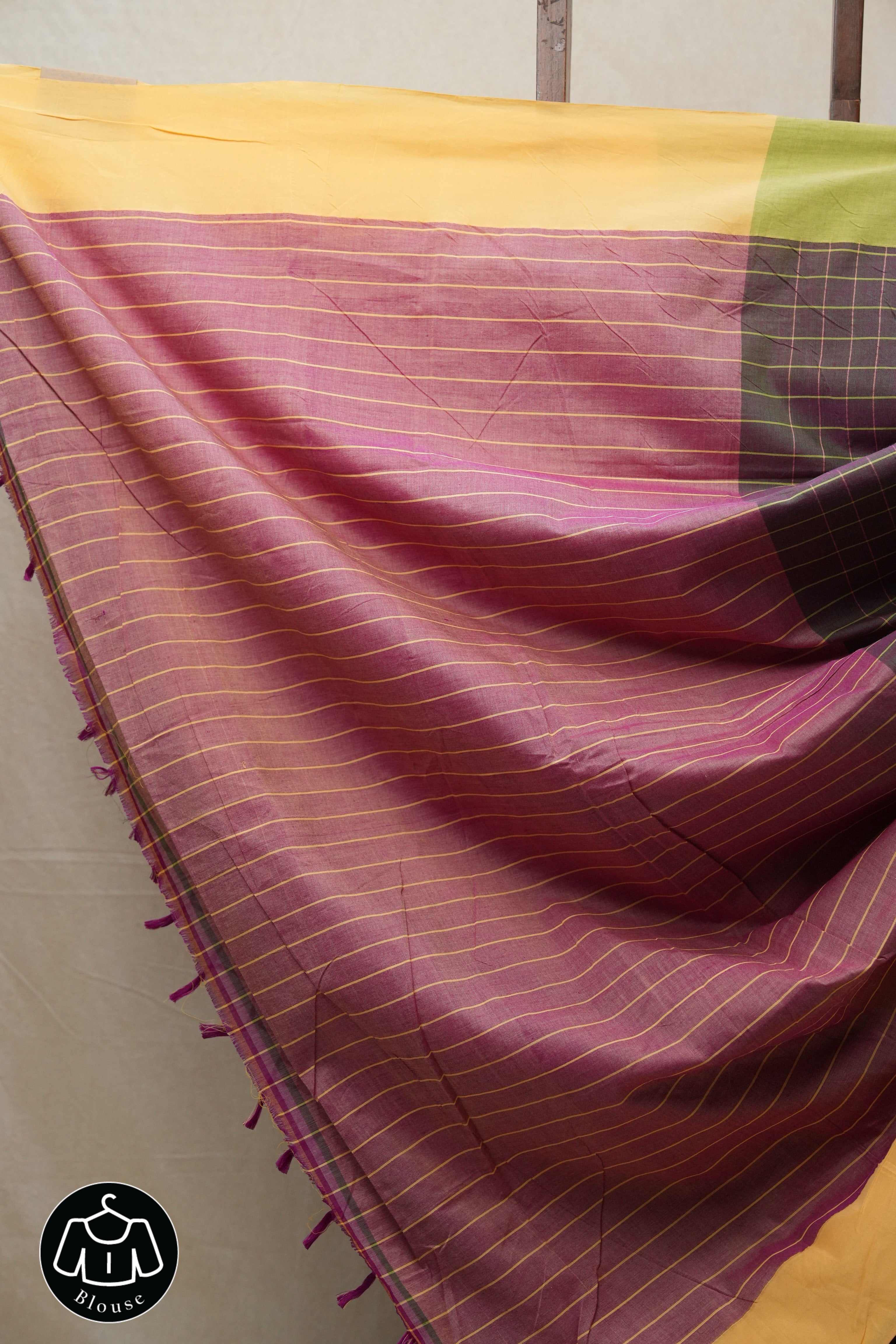 Two Tone Magenta Cotton Ilkal Saree with Plain Border - SRTTMCIS607