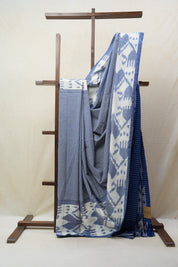 Powder Blue Pochampalli Cotton Ikat Saree - SRPBPCIS517