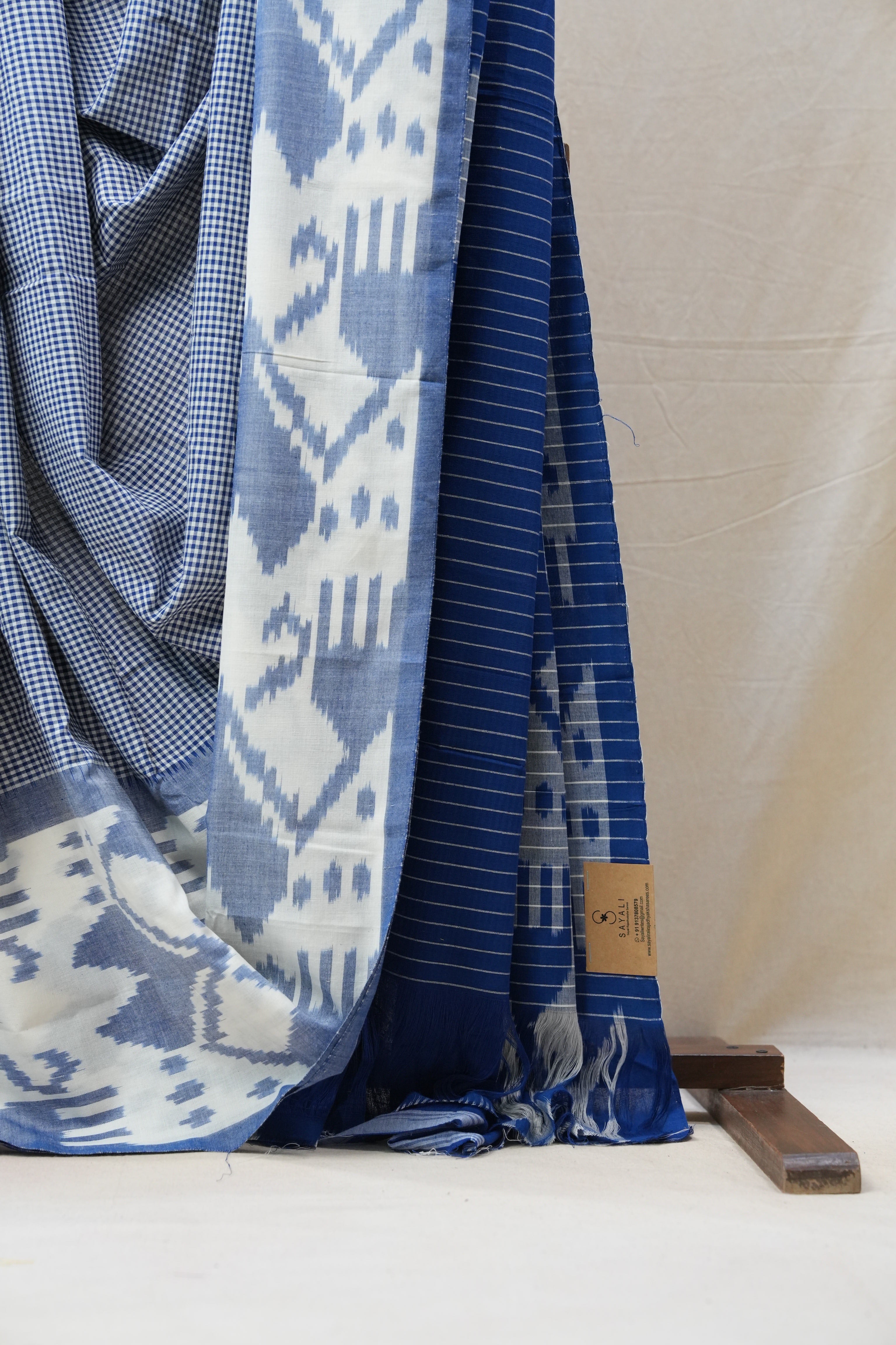 Powder Blue Pochampalli Cotton Ikat Saree - SRPBPCIS517