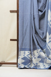 Powder Blue Pochampalli Cotton Ikat Saree - SRPBPCIS517