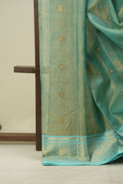 Sea Green Chanderi Tissue Silk Saree - SRSGCTS372