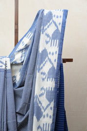 Powder Blue Pochampalli Cotton Ikat Saree - SRPBPCIS517