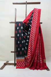 Black Pochampalli Silk Ikat Saree-SRBPSIS144