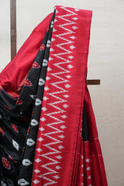 Black Pochampalli Silk Ikat Saree-SRBPSIS144