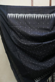 Off White Pochampalli Cotton Ikat Saree - SROWPCIS514