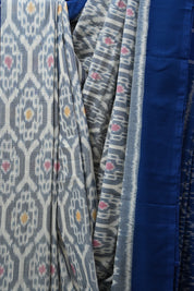 Slate Grey Pochampalli Cotton Ikat Saree - SRSGPCIS512