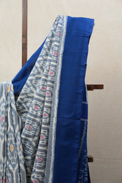 Slate Grey Pochampalli Cotton Ikat Saree - SRSGPCIS512