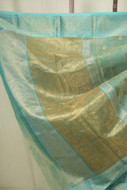 Sea Green Chanderi Tissue Silk Saree - SRSGCTS372