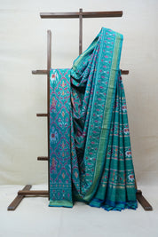 Aqua Green Pochampalli Silk Ikat Saree - SRAGPSIS155