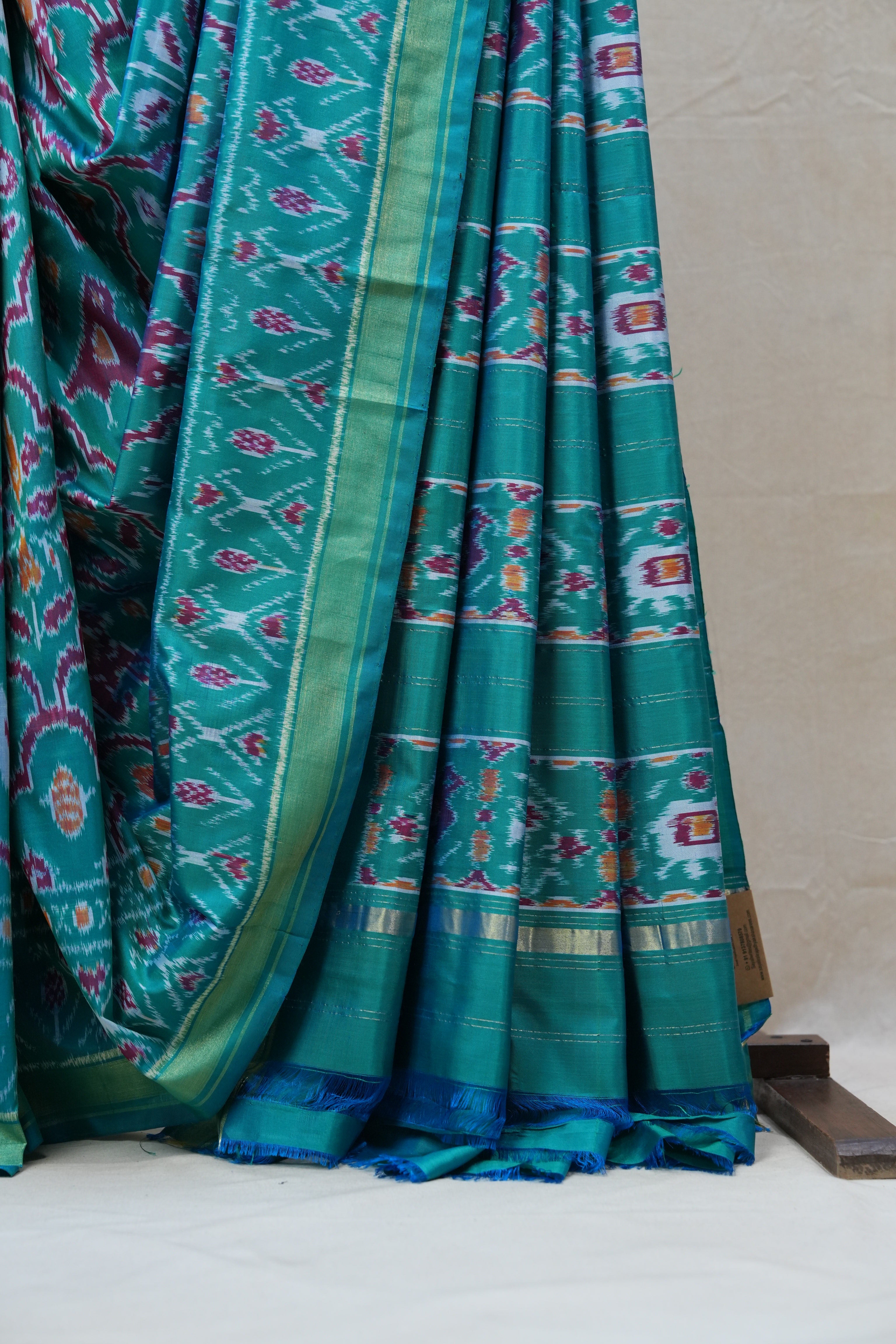 Aqua Green Pochampalli Silk Ikat Saree - SRAGPSIS155