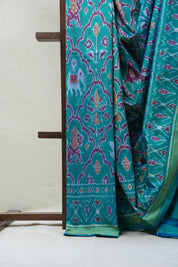 Aqua Green Pochampalli Silk Ikat Saree - SRAGPSIS155