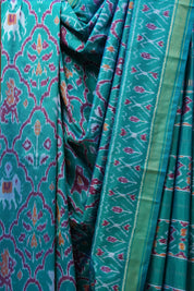 Aqua Green Pochampalli Silk Ikat Saree - SRAGPSIS155