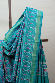 Aqua Green Pochampalli Silk Ikat Saree - SRAGPSIS155
