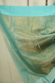 Sea Green Chanderi Tissue Silk Saree - SRSGCTS372