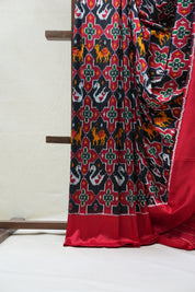 Black Pochampalli Silk Ikat Saree - SRBPSIS157