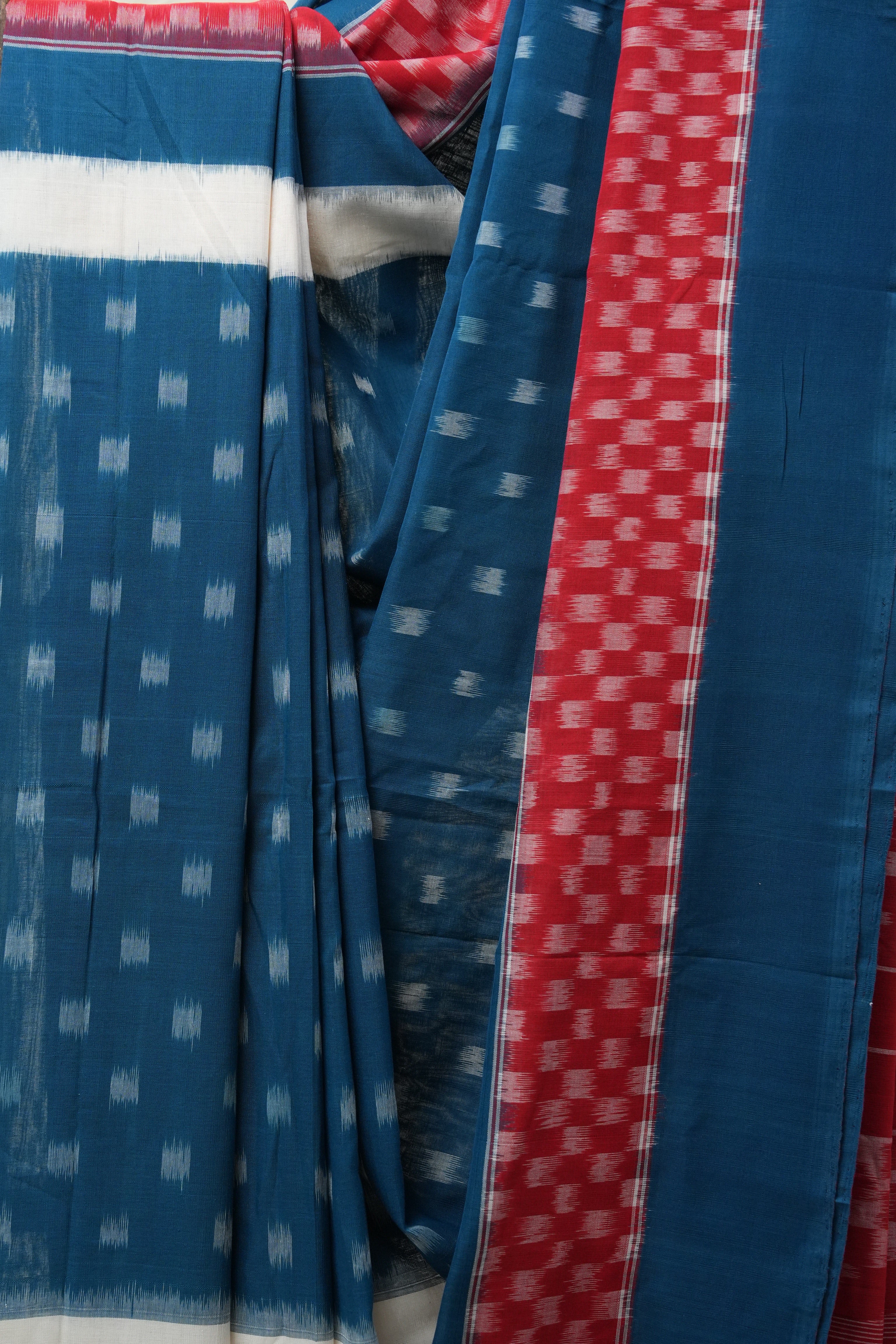 Multi Color Pochampalli Cotton Ikat Saree - SRMCPCIS513