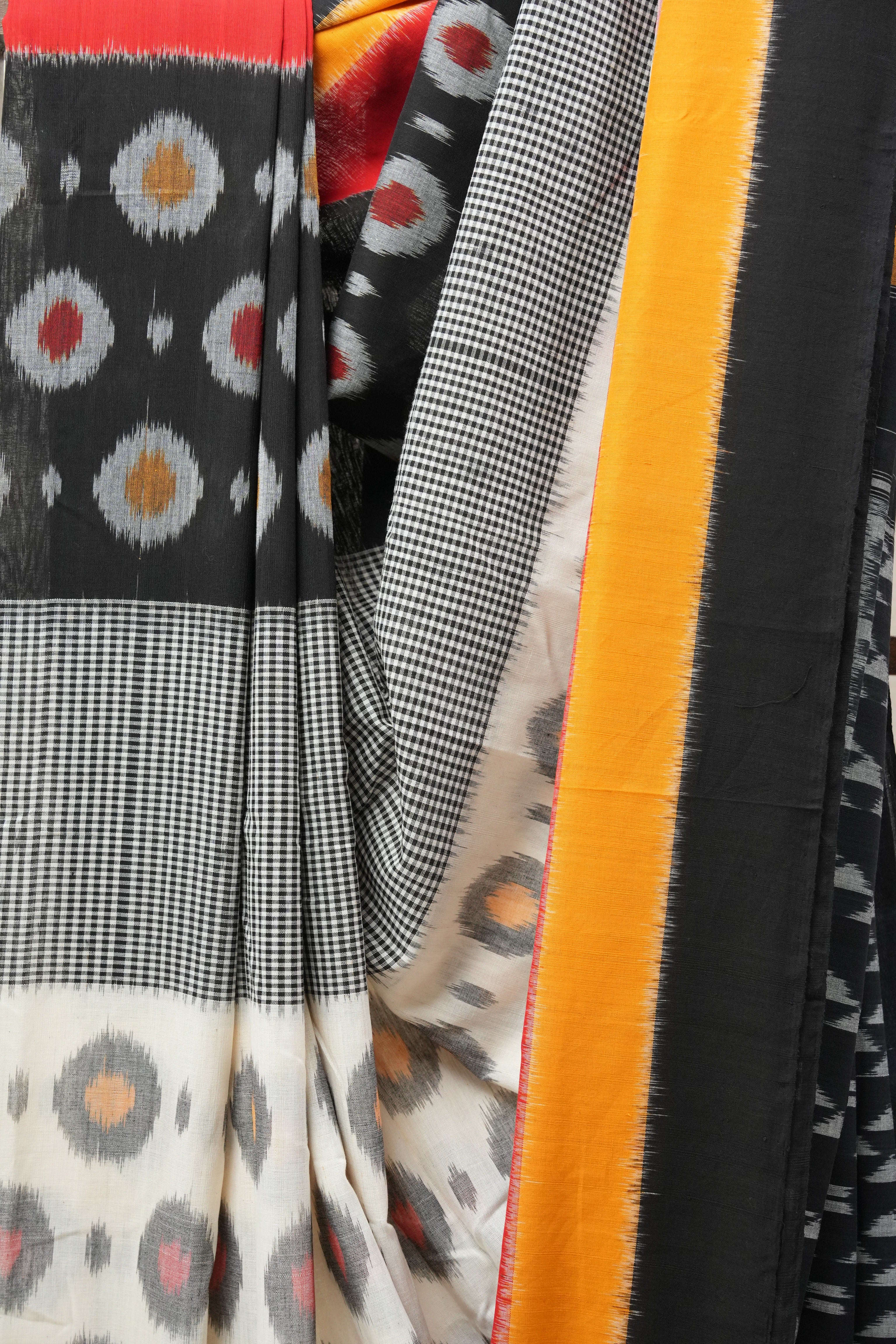 Multicolor Pochampalli Cotton Ikat Saree - SRMPCIS485