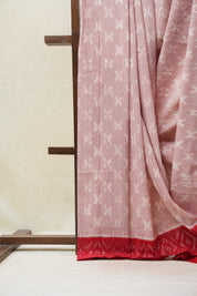 Light Red Pochampalli Cotton Ikat Saree - SRLRPCIS487